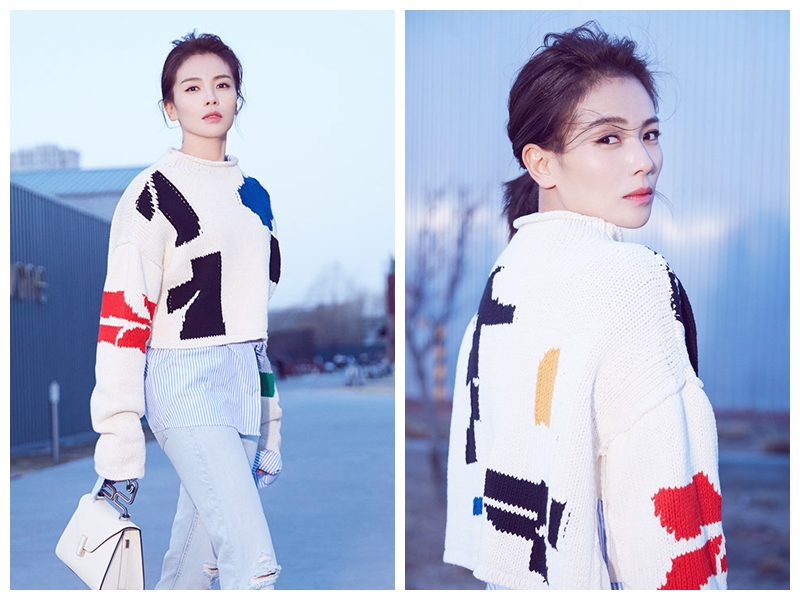 Мода: очаровательная актриса Лю Тао демонстрирует актуальное сочетание одежы в период ранней весны