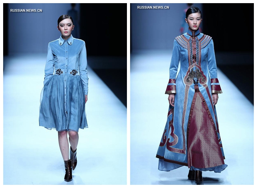 Одежда от дизайнера Юй Цзя на Китайской неделе моды в Пекине