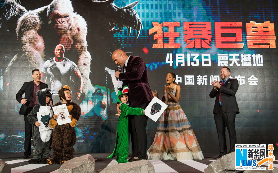 Фото с премьеры фильма «Рэмпейдж» в Шанхае 
