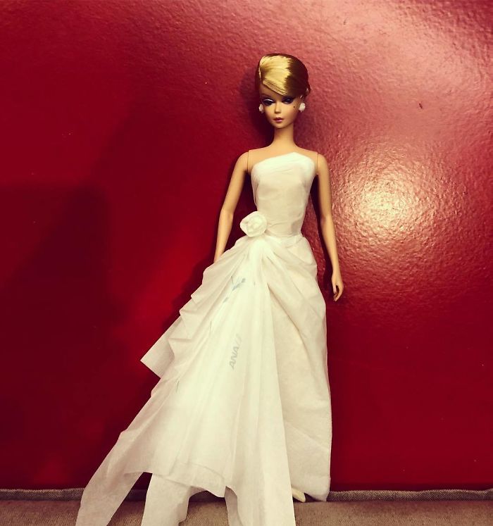 Бумажные свадебные наряды для куклы Барби