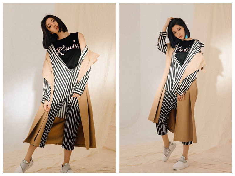 Очаровательная актриса Го Сюефу в стиле кэжуал