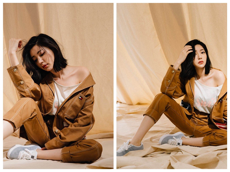 Очаровательная актриса Го Сюефу в стиле кэжуал