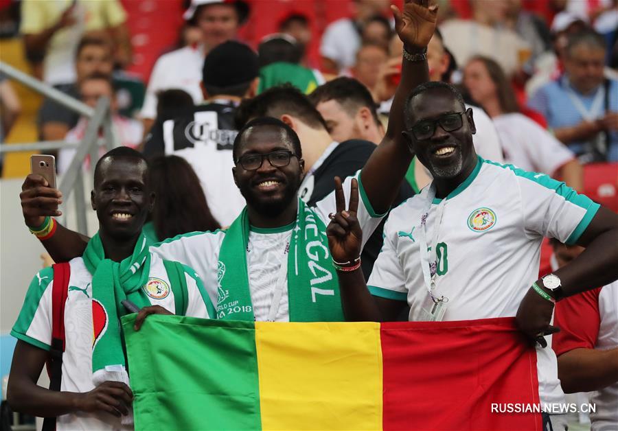На фото -- болельщики на матче между Польшей и Сенегалом в рамках группы Н на Чемпионате мира по футболу-2018 в Москве.