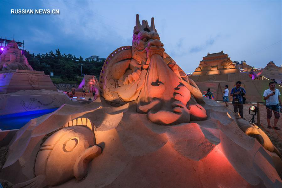 Международный фестиваль песчаных скульптур открылся в провинции Чжэцзян