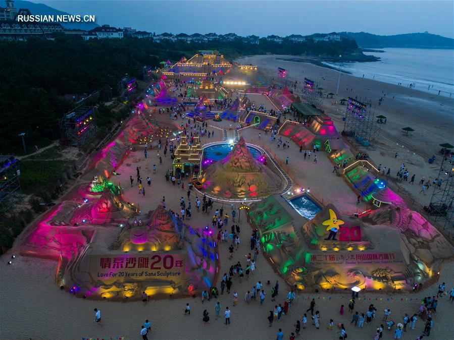 Международный фестиваль песчаных скульптур открылся в провинции Чжэцзян