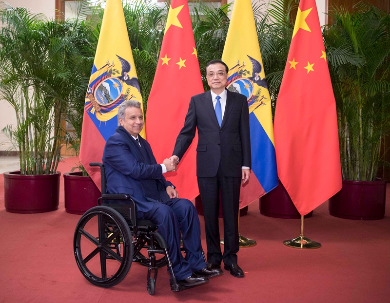 Ли Кэцян провел встречу с президентом Эквадора Ленином Морено