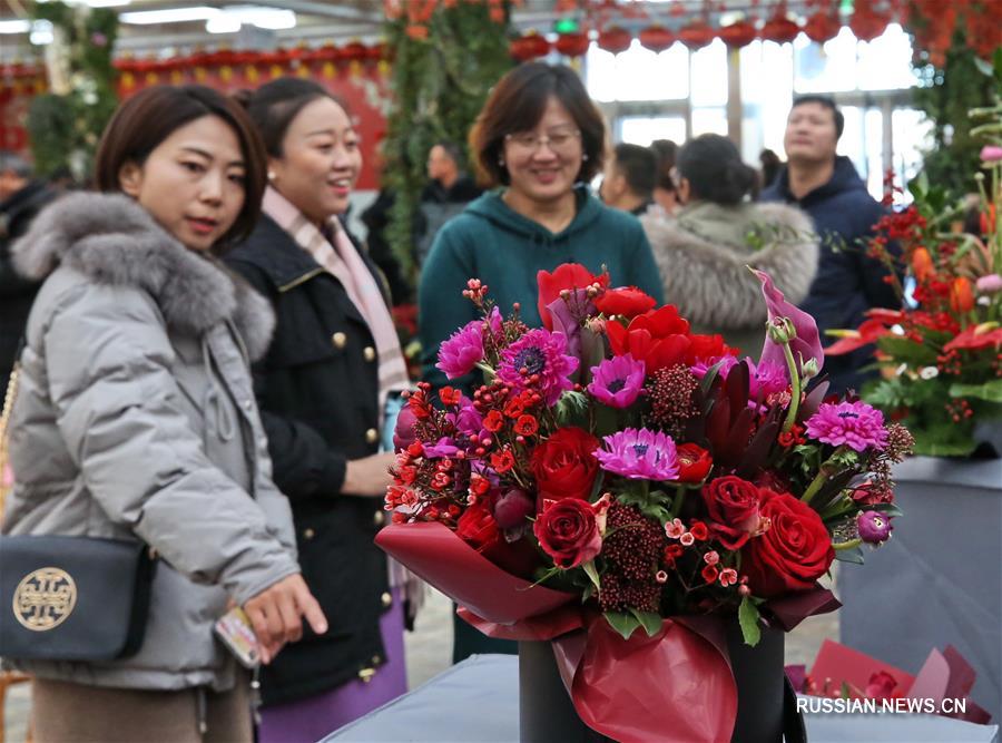 В пекинском парке творческого цветоводства Хуасян сегодня открылась выставка цветов, посвященная приближающемуся празднику Весны, или Новому году по лунному календарю. 