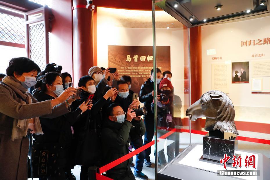 Потерянная зарубежом бронзовая статуя головы лошади вернулась в Парк Юаньминъюань
