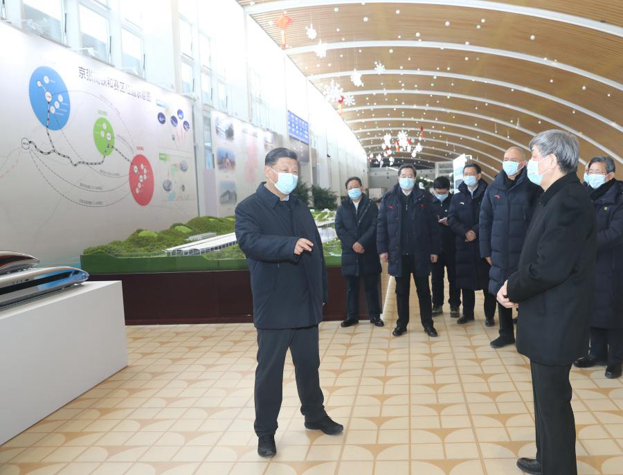 Си Цзиньпин проинспектировал соревновательную зону Чжанцзякоу зимних Олимпийских игр-2022 в Пекине