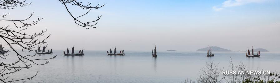 Утренние пейзажи озера Тайху 