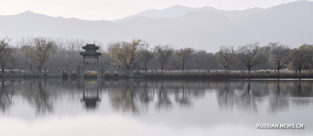 Облик парка Ихэюань приобретает строгие зимние черты
