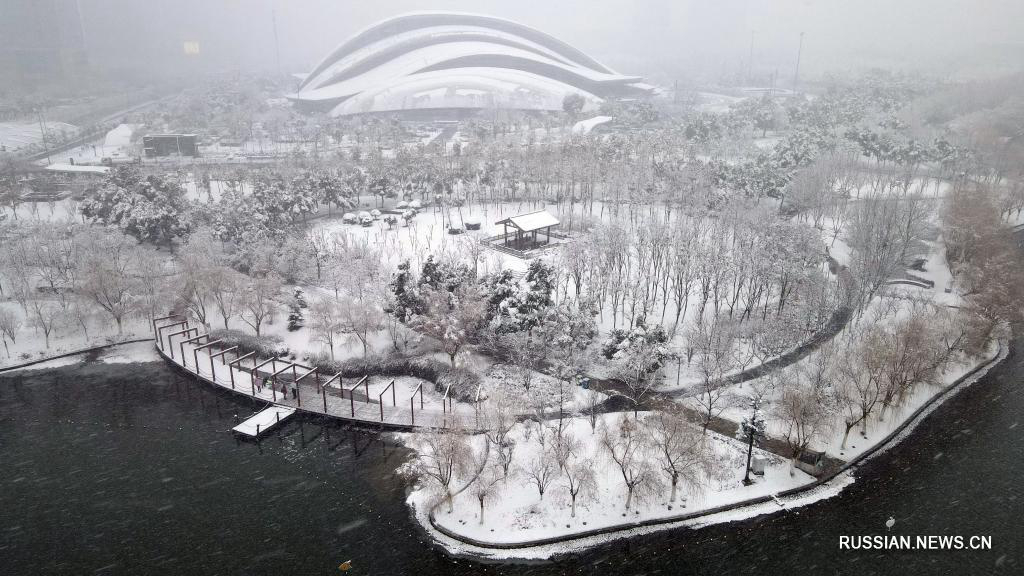 Снежный пейзаж в городе Хэфэй