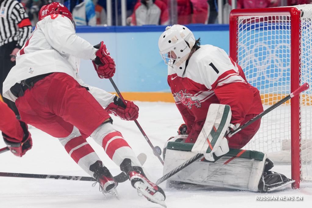 Мужская команда по хоккею Олимпийского комитета России обыграла сборную Данию