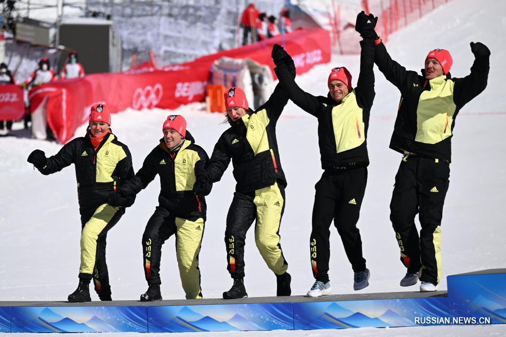 Сборная Австрии завоевала золотые медали в смешанных командных соревнованиях по параллельному слалому на зимних Олимпийских играх