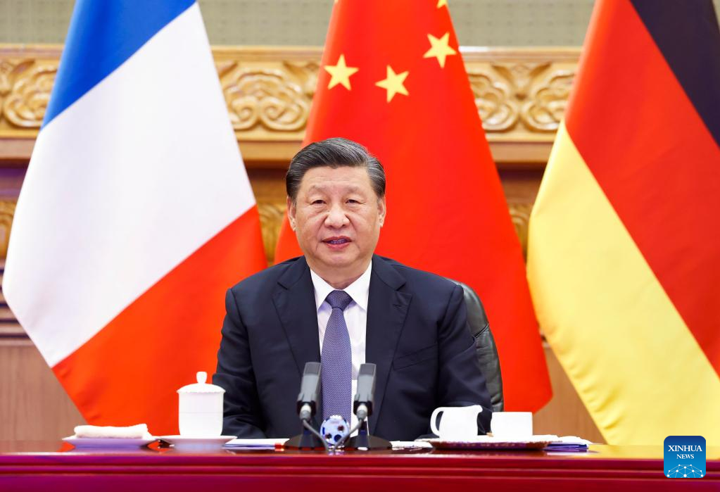 Си Цзиньпин принял участие в онлайн-саммите с лидерами Франции и Германии