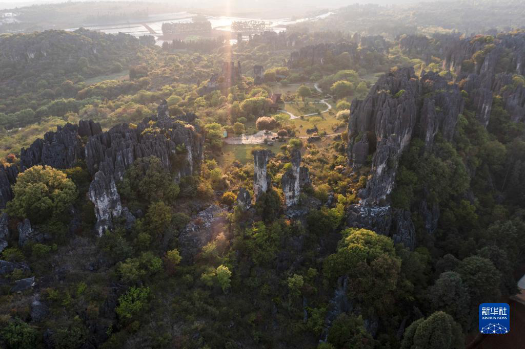   Каменный лес в провинции Юньнань с высоты птичьего полета