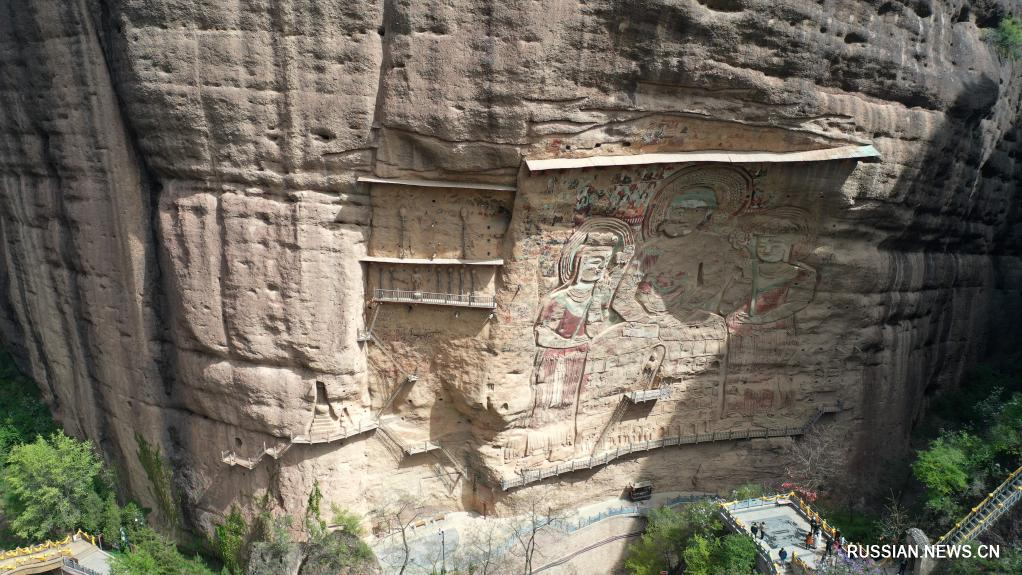 Скальные рельефы храма Лашао на северо-западе Китае