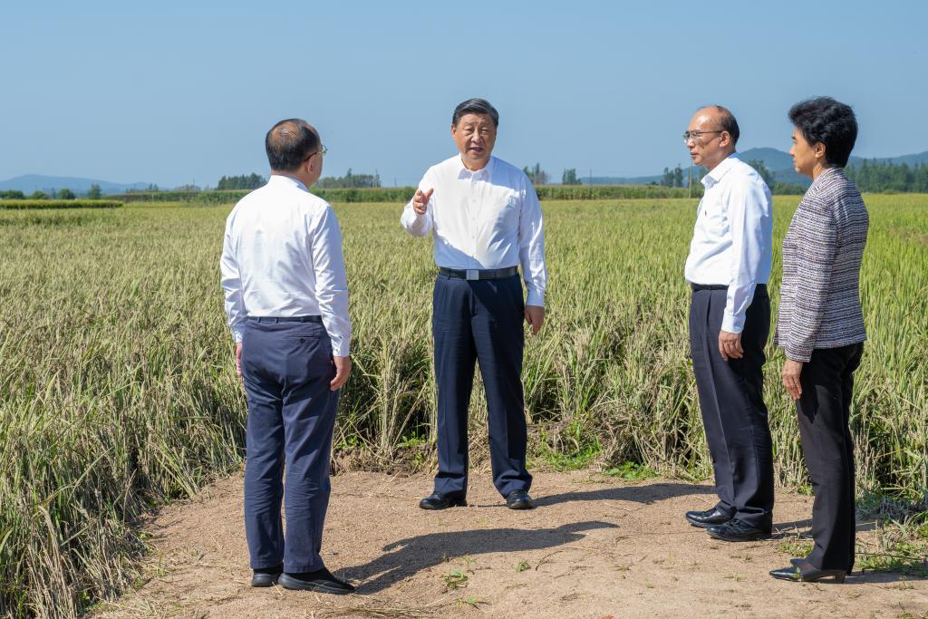 Си Цзиньпин навестил жителей пострадавшей от наводнений деревни в провинции Хэйлунцзян на северо-востоке Китая