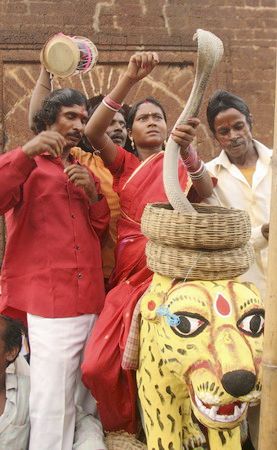 Se celebra la fiesta 'Jhapan' en India con las serpientes venenosas4