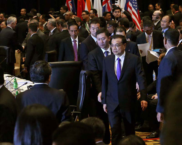 11月22日，国务院总理李克强在吉隆坡国际会议中心出席第十届东亚峰会。[新华社]