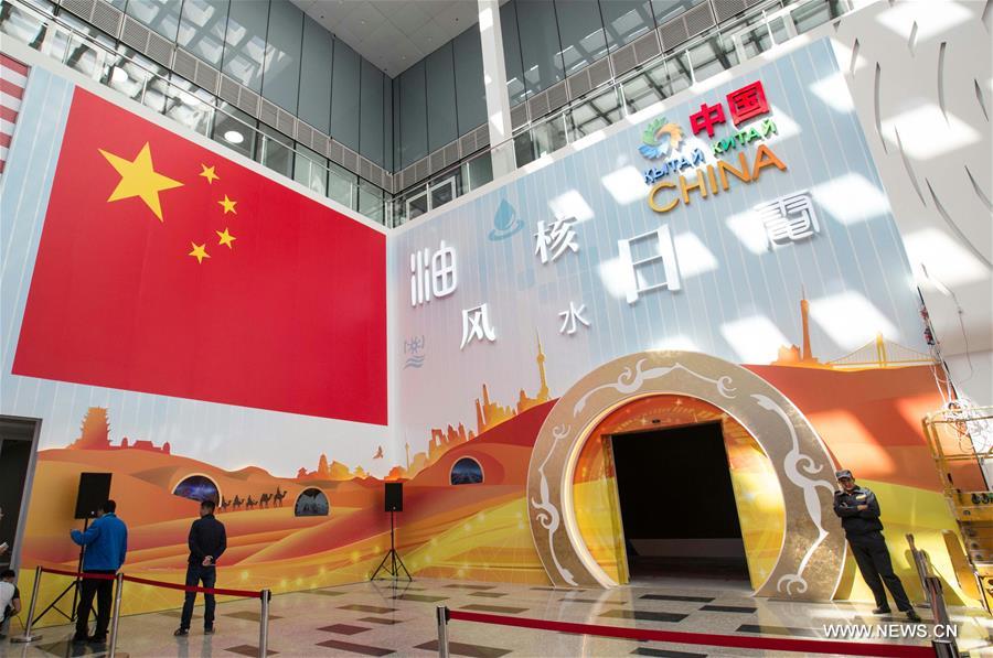 Photo taken on June 7, 2017 shows the Chinese Pavilion on the World Expo in Astana, Kazakhstan. The Chinese pavilion, with the theme 'Future energy, green Silk Road,' covers around 1,000 square meters and is among the largest at the expo. The Chinese pavilion will display the country's achievements in developing and using energy through multimedia, virtual reality technology and other means. (Xinhua/Wu Zhuang) 