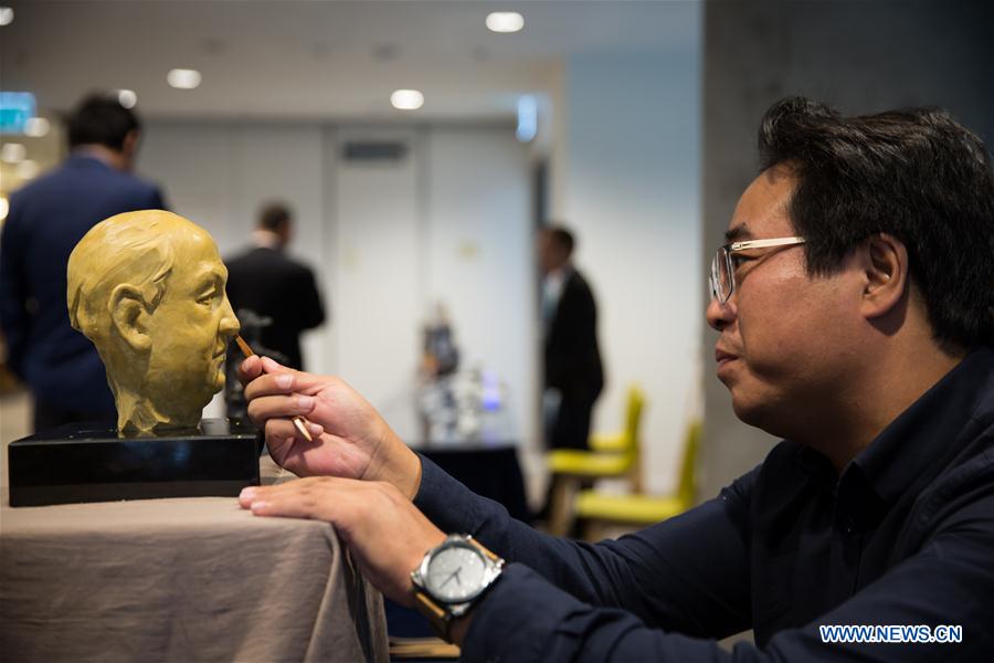 An artist shows clay-sculpting skills in the China Cultural Center in Tel Aviv, Israel, on Nov. 26, 2017. The first China Cultural Center in West Asia opened in Israel's central city of Tel Aviv on Sunday, aiming to spread the Chinese culture and facilitate exchange and cooperation between the two countries.