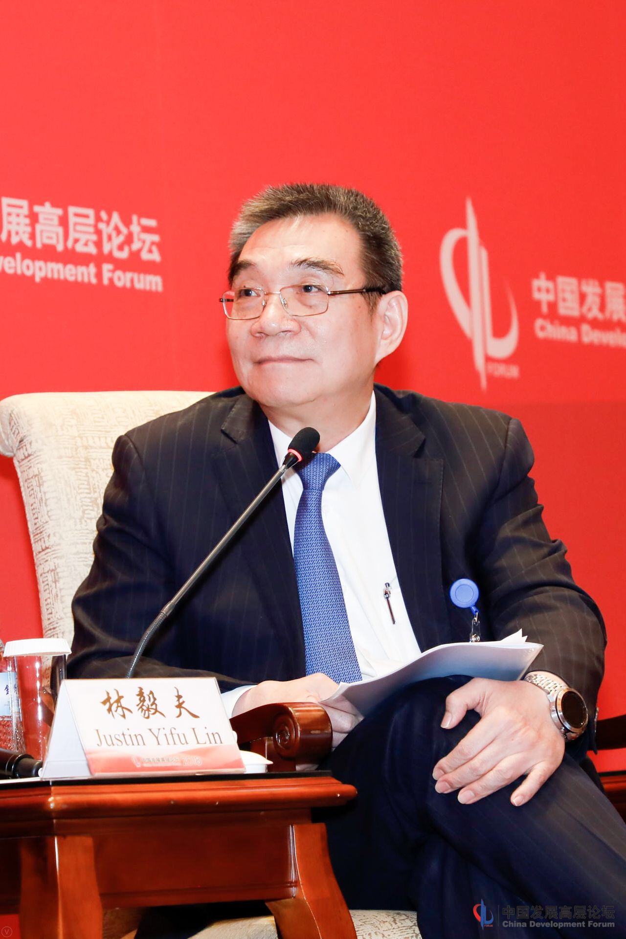 Justin Yifu Lin, former chief economist of World Bank, speaks at a panel on China’s reform and opening up in Beijing on Mar. 24. [Photo courtesy of China Development Forum]