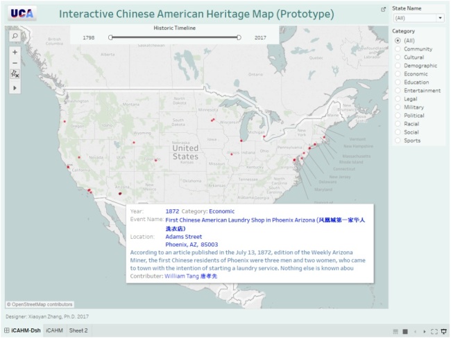 A website screenshot of the Interactive Chinese American Heritage Map [Photo: China Plus]