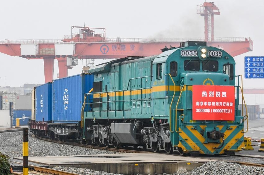 60,000 twenty-foot equivalent unit containers shipped from Nanjing to Europe