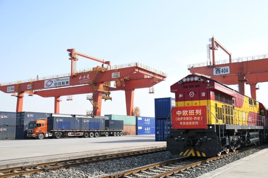 China-Europe freight train from Kazakhstan arrives in Xi'an