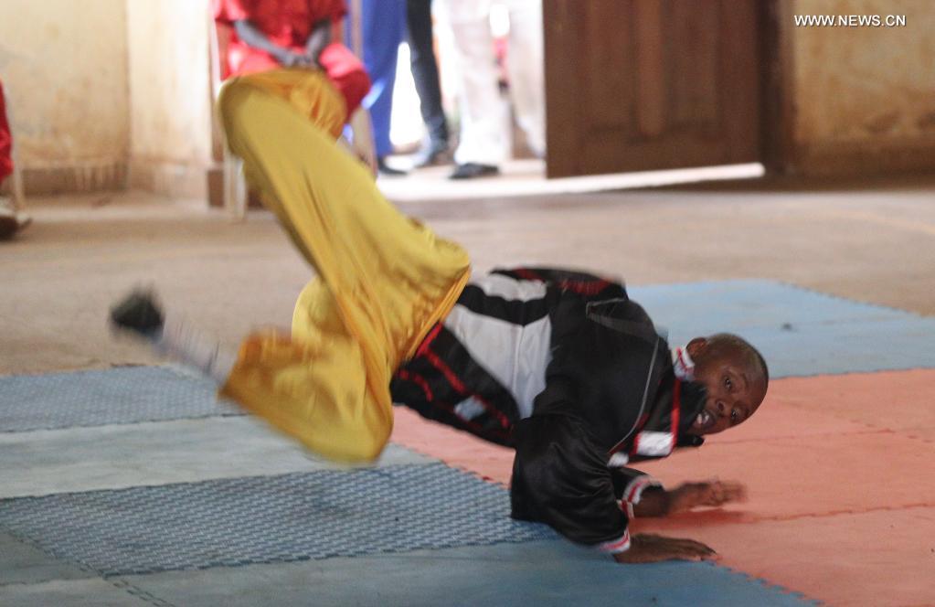 Competitors perform during Kenyan Martial Arts Tour
