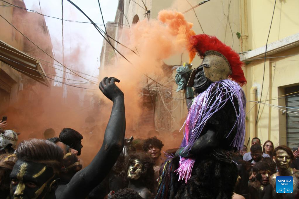 People celebrate traditional Zambo Carnival in northern Lebanon China