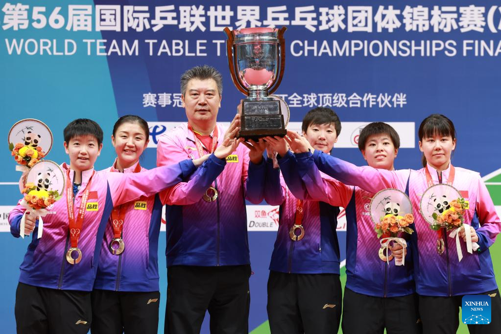 China claims 5th straight women's title at table tennis team worlds