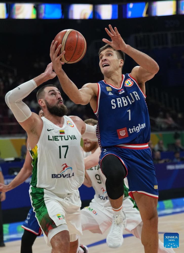 Serbia moves into World Cup semifinals by beating Lithuania, which