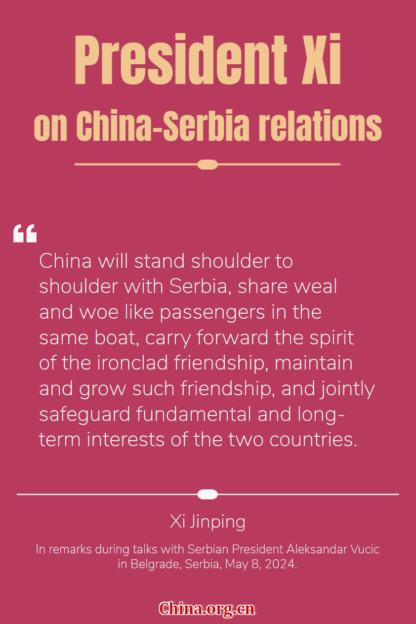 President Xi On China Serbia Relations China Org Cn