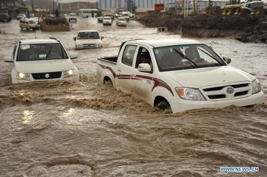 Heavy rain causes flash floods in Yemen - China.org.cn