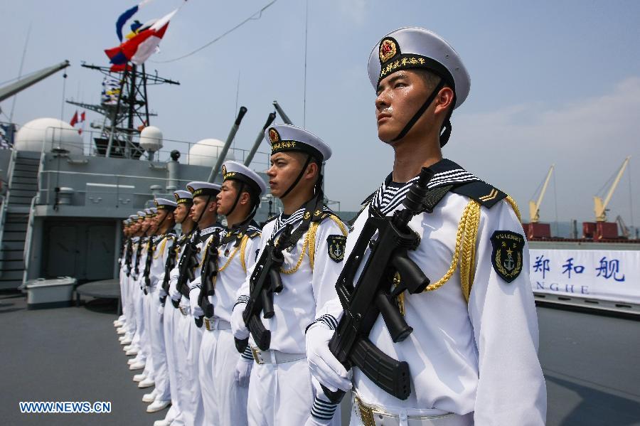 Chinese navy training vessels visit India- China.org.cn