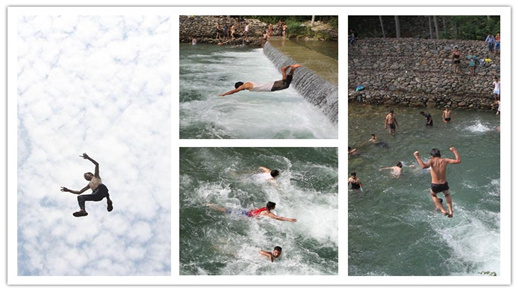 Kashmiri people bathe in stream to beat heat- China.org.cn